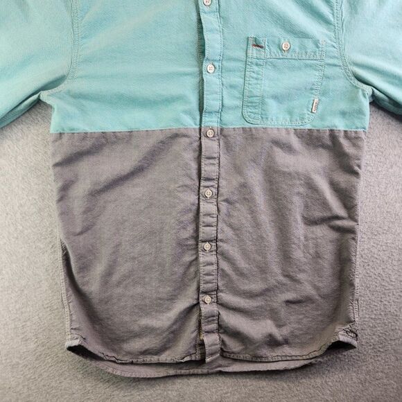 Vans Off the Wall Shirt Mens Large Blue Gray Colorblock Retro Skateboarding - Picture 5 of 15